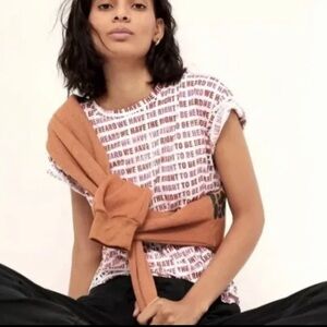 Anthropologie Maeve Right to Be Heard Voters Rights Tee Womens Size Small
